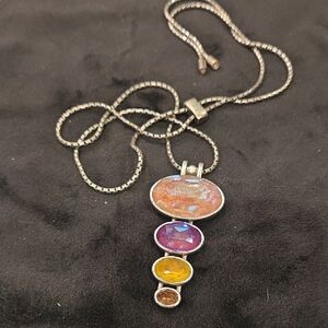 Touchstone Crystal Multi-Color Pendant Necklace